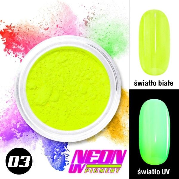 Pigment neonowy do paznokci w proszku słoiczek neon uv pigment 0,6 g Nr 03 Kategorie