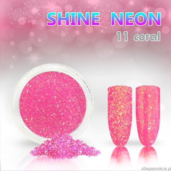 Pyłek do paznokci Shine Neon Coral 2 g Nr 11 Kategorie 3